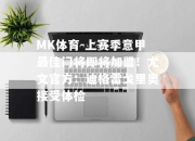 MK体育-上赛季意甲最佳门将即将加盟！尤文官方：迪格雷戈里奥接受体检